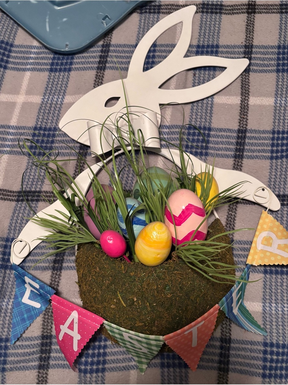 Easter Bunny Egg Planter Centerpiece - White